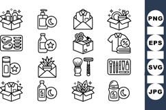 Men Grooming Essentials Icon Set for Personal Care Product Image 1