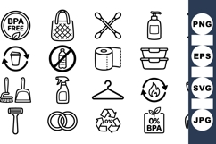 Eco Friendly Household Cleaning Icons Set Product Image 1