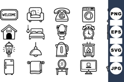 Hand Drawn Black Home Icons Clipart Set Bundle Product Image 1