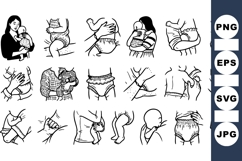 Hand Drawn Newborn Baby Care Clipart Set for Moms Product Image 1