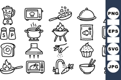 Hand Drawn Cooking Icon Clipart Bundle For Crafters Product Image 1
