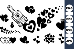 Hand Painted Heart Brush Stroke Clipart Bundle Product Image 1