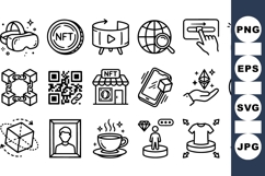 Blockchain And NFT Icon Collection For Digital Use Product Image 1