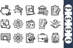 Line Art Finance Icons Bundle For Business Use Product Image 1