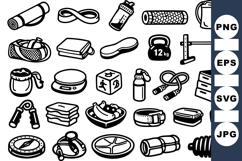 Fitness Equipment Clipart Bundle for Workout Designs Product Image 1