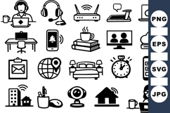 Remote Work Icon Collection for Digital Offices Product Image 1