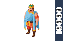 King character in ancient royal costume with crown and blue Product Image 1