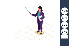 Businesswoman presenting with pointer and documents in profe Product Image 1
