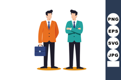 Two businessmen standing with briefcase and crossed arms wea Product Image 1