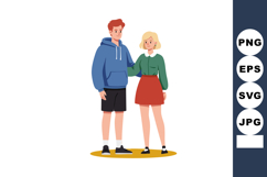 Young couple standing together smiling wearing casual clothe Product Image 1