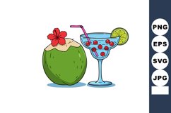Refreshing coconut drink and cocktail with vibrant colors an Product Image 1