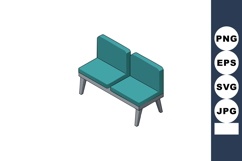 Modern teal bench seat with backrest and wooden legs in isom Product Image 1
