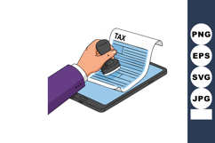 Tax stamp application process on digital document with moder Product Image 1