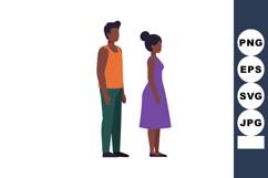 Diverse young man and woman standing side by side in casual Product Image 1