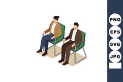 Two people sitting on chairs in a modern office environment, Product Image 1