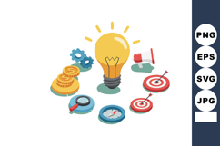 Light bulb representing innovative ideas surrounded by gears Product Image 1