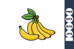 Bananas with leaves in vibrant yellow color creating an appe Product Image 1