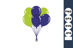 Cluster of green and blue balloons vector illustration for c Product Image 1
