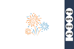 Fireworks burst with orange and blue colors celebration vect Product Image 1
