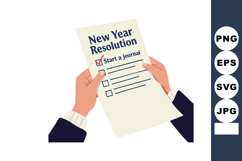 New Year resolution checklist with start a journal task in h Product Image 1