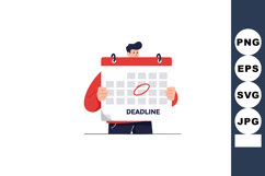 Man holding deadline calendar with marked date in red circle Product Image 1
