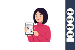 Woman browsing shoes on online store using tablet in pink sw Product Image 1