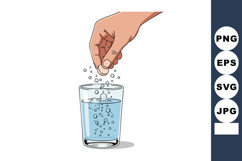 Hand dropping effervescent tablet into glass of water creati Product Image 1