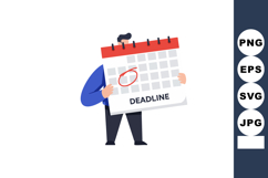 Businessman holding calendar with deadline reminder and red Product Image 1