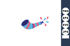 Party horn blowing with colorful confetti celebration access Product Image 1