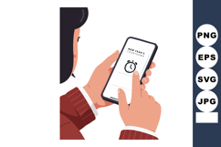 Person Holding Smartphone Checking New Years Countdown App I Product Image 1