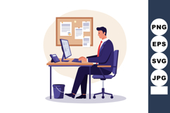 Businessman working on desktop computer in office environmen Product Image 1