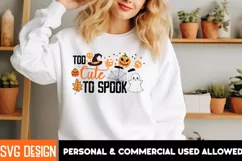 Too cute to spook SVG for sublimation | Halloween PNG design Product Image 3