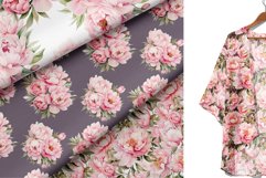 Watercolor digital paper pack, pink peonies scrapbook Product Image 2