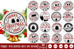 Mega Christmas Round Sign SVG Bundle | Christmas Door Sign Product Image 4