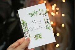 Watercolor Christmas Clipart - Christmas Botanical Frames Product Image 2