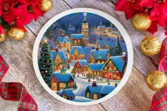 Cozy Christmas Town Ornament PNG Product Image 1