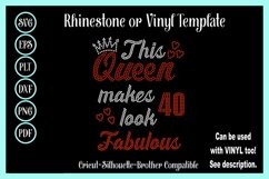 Birthday Queen Rhinestone SVG Template - This Queen 40 Product Image 1