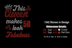 Birthday Queen Rhinestone SVG Template - This Queen 50 Product Image 2