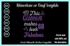 Birthday Queen Rhinestone SVG Template - This Queen 60 Product Image 1