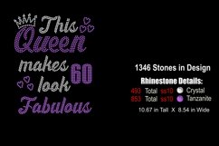 Birthday Queen Rhinestone SVG Template - This Queen 60 Product Image 2