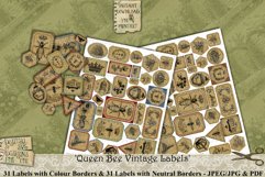 Queen Bee | Labels | Vintage | Bee | Typography | Printable Product Image 1