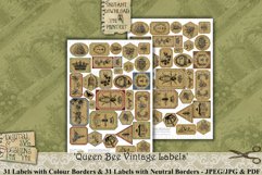 Queen Bee | Labels | Vintage | Bee | Typography | Printable Product Image 2