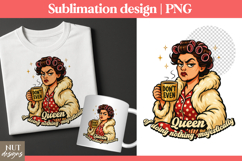 Best friend gift, Sarcastic Quote, Bestie Queen in pajama Product Image 1