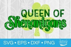 St Patricks Day SVG Files for Cricut Queen of Shenanigans Product Image 1