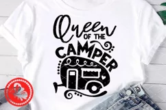 Queen of the camper svg Camping trailer Girls tshirt Camp Product Image 1