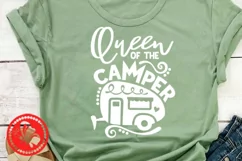 Queen of the camper svg Camping trailer Girls tshirt Camp Product Image 2