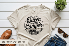 Queen Of The Camper SVG File | Camping Round Sign SVG Product Image 3
