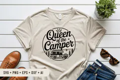 Queen Of The Camper SVG File | Camping Round Sign SVG Product Image 3