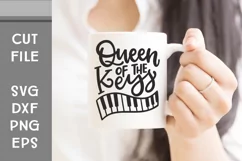Queen of the Keys, Piano Music, Hand Lettered SVG Product Image 2