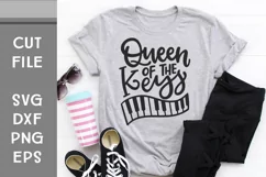 Queen of the Keys, Piano Music, Hand Lettered SVG Product Image 1